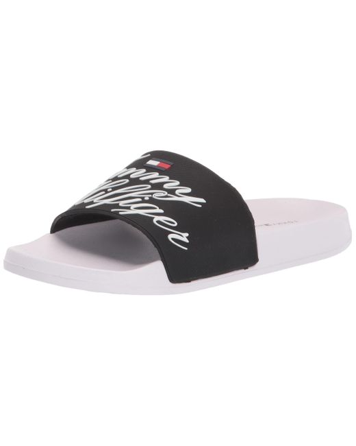 Tommy Hilfiger Dipz Slide Sandal in Black Lyst