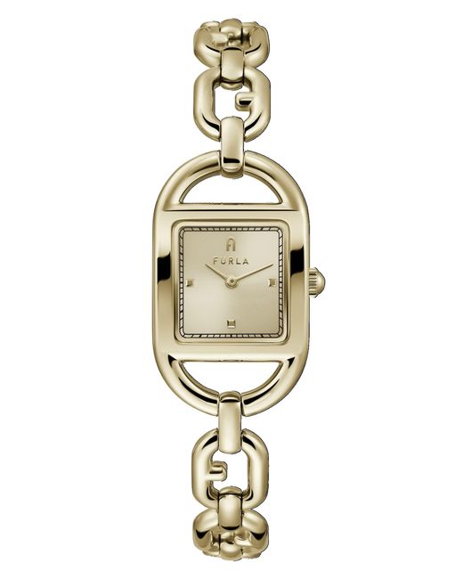 Furla Metallic Stainless Steel Gold Tone Bracelet Watch