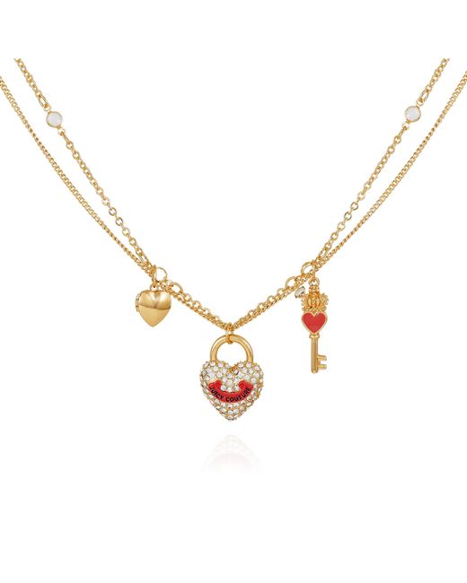 Juicy Couture Metallic Goldtone Heart Charm Necklace For