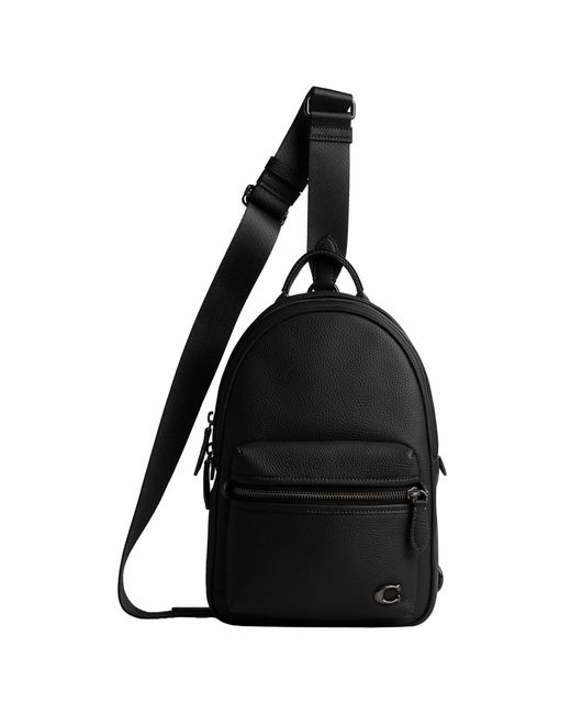 COACH Black Charter Pack In Pebble Leather for men