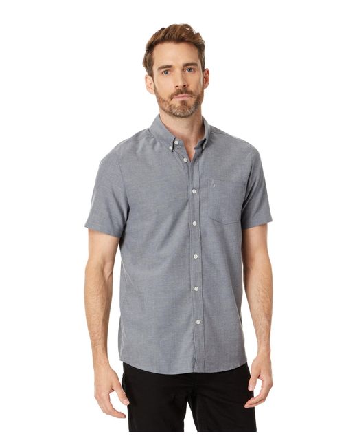 Volcom Gray Everett Oxford Short Sleeve Shirt for men