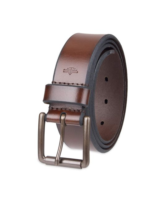 Dockers Brown 100% Soft Top Grain Genuine Leather Strap With Classic Prong Buckle for men