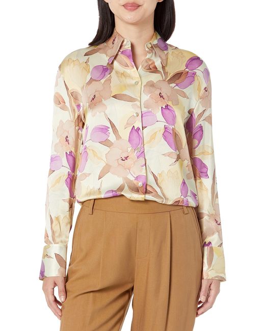 Vince Pink Nouveau Magnolia L/s Relaxed Shirt