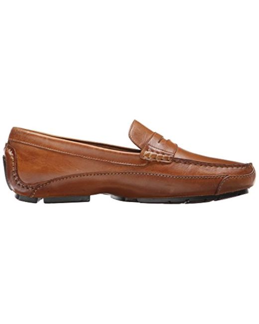 Rockport Suede Leather Luxury Cruise Penny Loafer in Tan Leather (Brown ...