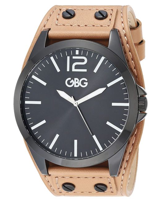 Guess Gray G By Analog Quartz Watch With Leather Calfskin Strap G89122g2 for men