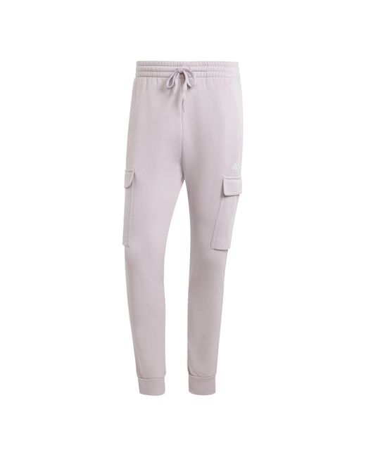 Adidas Gray Essentials Fleece Regular Tapered Cargo Pants for men