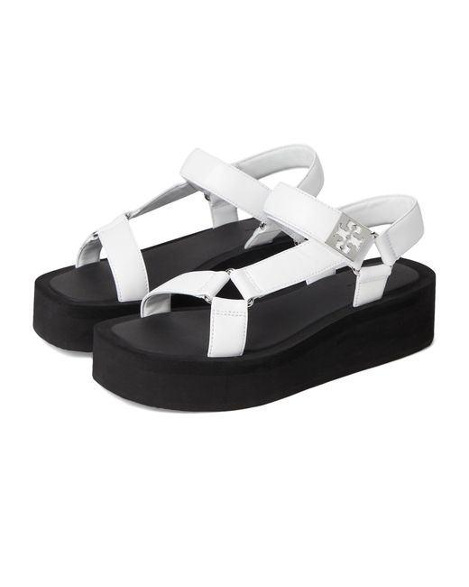 Tory Burch Black Mellow Platform Sandal Sandals Optic//Perfect, Leather/Rubber