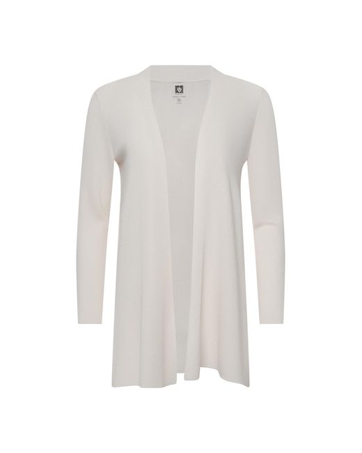Anne Klein White Nappa Kissing Front Cardigan