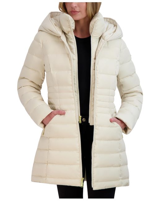 Laundry by Shelli Segal Women's Natural Windbreaker Puffer Coat