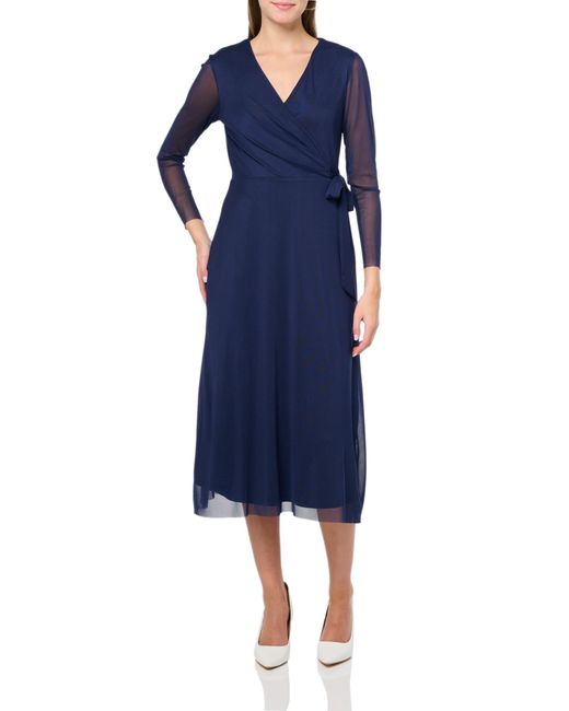 Anne Klein Blue Midi Wrap Dress