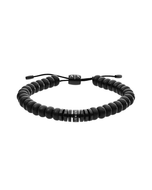 Emporio Armani Armani Exchange S Semi-precious Bracelet Color: Black for men