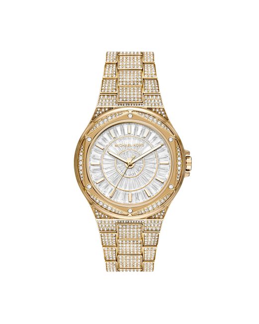 Michael Kors Lennox Quartz Watch With Stainless Steel Strap in Gold ...