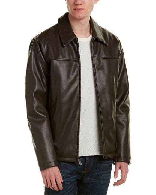 Cole Haan Brown Faux-leather Jacket for men
