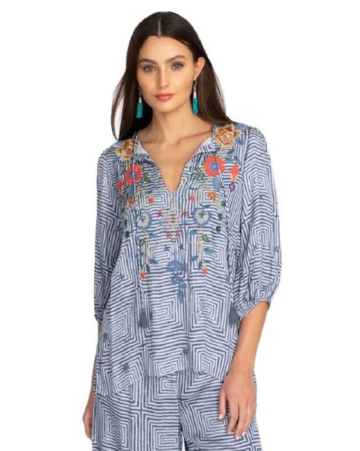 Johnny Was 3j Flowy Blouse in Blue Lyst