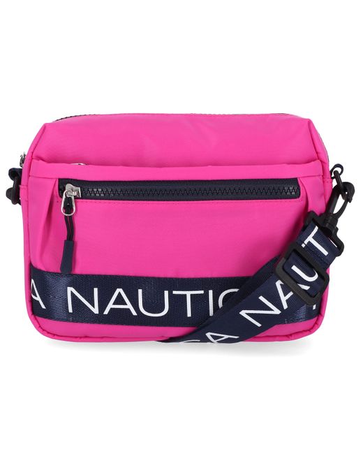 Nautica Pink Nylon Bean Crossbody/belt Bag With Adjustable Shoulder Strap