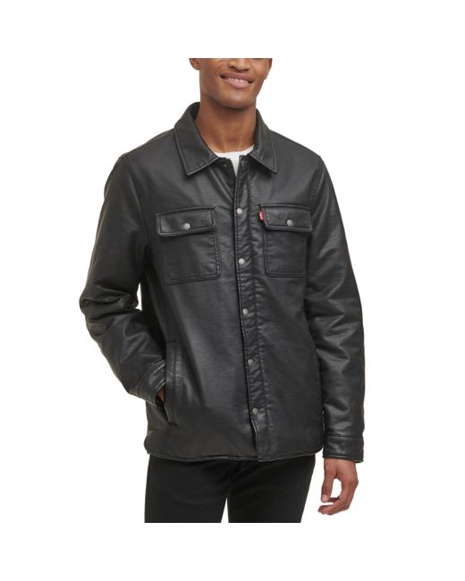 Levi's men's smooth lamb touch faux leather classic sale trucker jacket