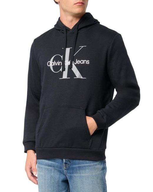 Calvin Klein Blue Monogram Logo Hoodie for men