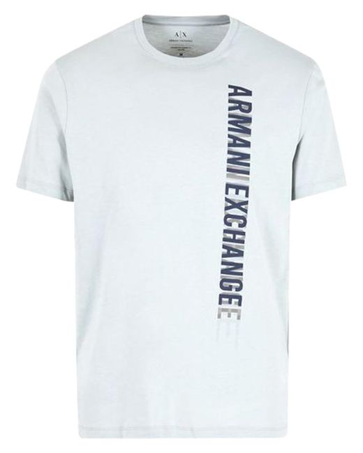 Emporio Armani Blue A | X Armani Exchange Regular Fit Cotton Side Logo Print Tee for men
