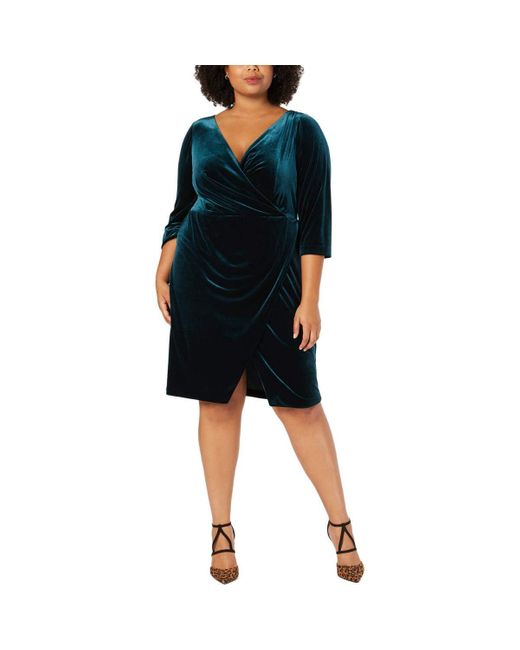 betsey johnson velvet faux wrap dress