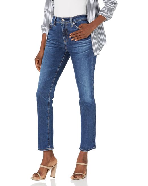 AG Jeans Blue Mari High-waist Slim Straight Leg Jeans In Vp 8 Years East Coast