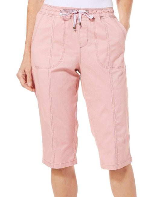 Lee Jeans Flex-to-go Relaxed Fit Pull-on Utility Capri Pant in Pink | Lyst