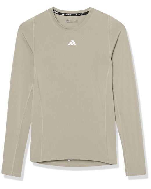 adidas Mens Techfit Aeroready Training Long-sleeve Tee Shirt in Gray for Men | Lyst