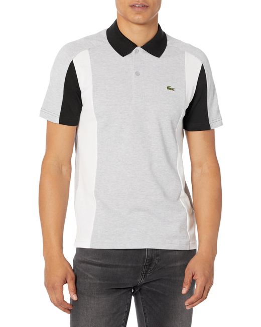 Lacoste Gray Short Sleeve Tri-color Polo Shirt for men