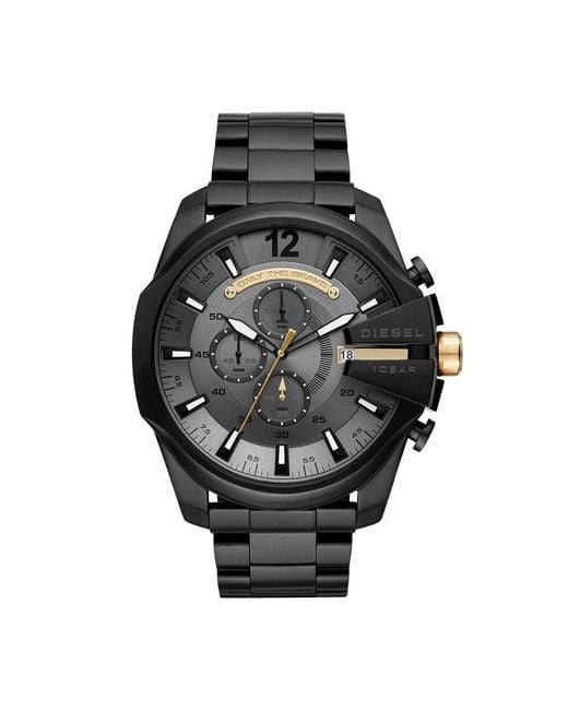 DIESEL Dz4479 Mega Chief Analog Display Quartz Black Watch in