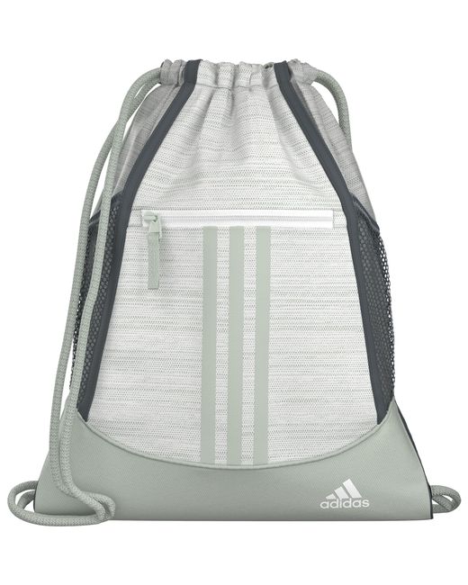 Adidas Gray Alliance Sackpack Drawstring Backpack Gym Bag