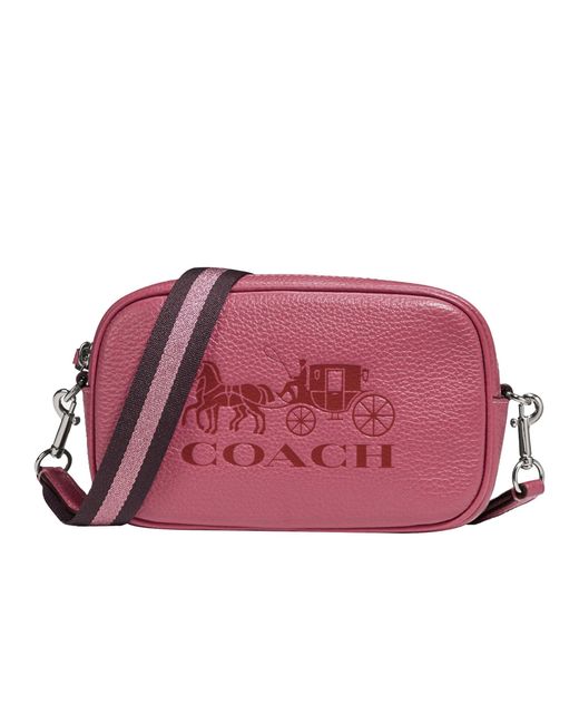 COACH Red Pebbled Leather Jes Convertible Belt Bag 2