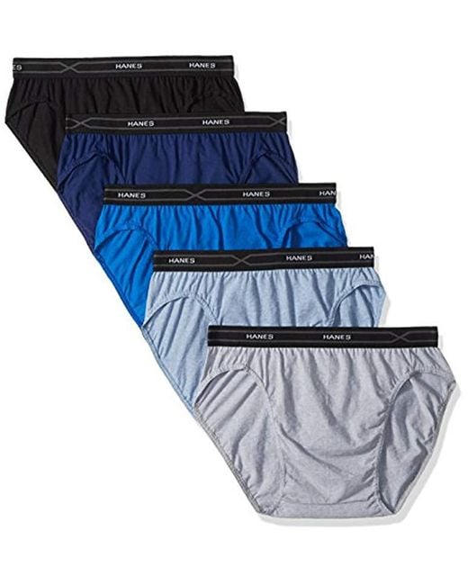 Hanes Blue 5-pack X-temp Low Rise Sport Brief for men