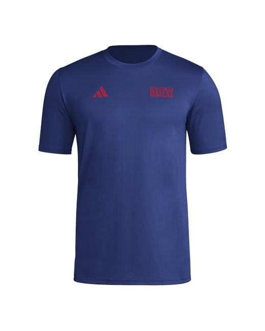 Adidas Blue Standard Local Warp Pre-game Short Sleeve T-shirt for men