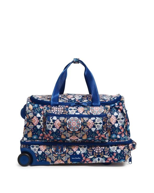 Vera Bradley Recycled Ripstop Foldable Rolling Duffel Bag in Blue Lyst