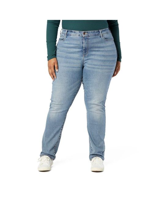 Levi s Signature By Levi Strauss Co. Gold Curvy Totally Shaping Straight Jeans in Blue Lyst