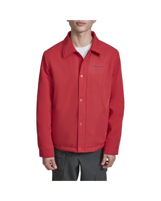 Champion Red Active Water-resistant Coaches Jacket for men