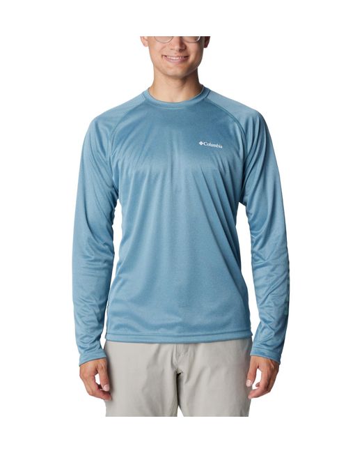 Columbia Blue Fork Stream Heather Long Sleeve Shirt for men