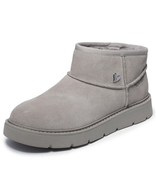 Skechers Gray Keepsakes Cozy Mini Hands Free Slip-ins Schneestiefel