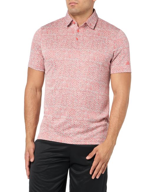 Adidas Pink Ultimate365 Jacquard Polo Shirt for men