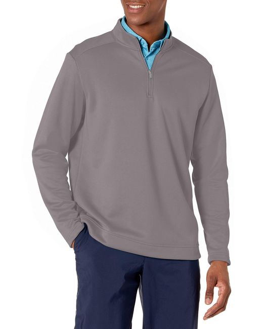 Adidas Gray Golf Club Recycled Polyester Quarter Zip Pullover for men