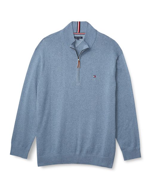 Tommy Hilfiger Blue Big & Tall 1/4 Zip Pull-over Sweater for men