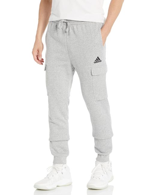 essentials fleece tapered cuff logo pants