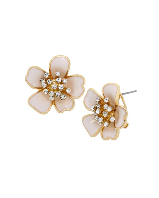 Betsey Johnson Metallic S Flower Stud Earrings