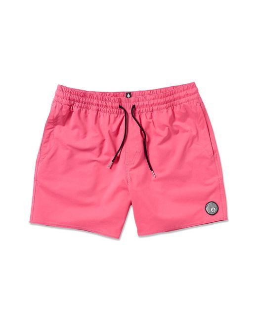 Volcom Pink Lido Solid 16" Swim Surf Trunk for men