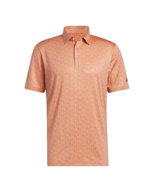 Adidas Pink S Ultimate365 Allover Printed Polo Shirt for men