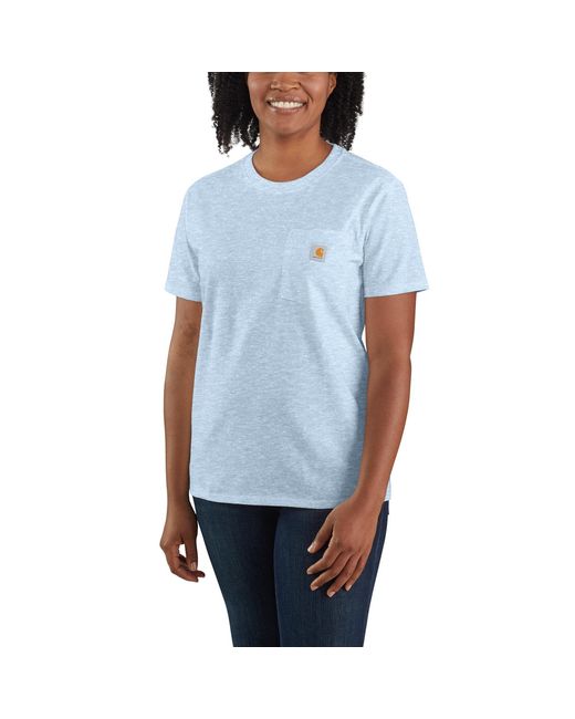Carhartt Blue Plus Size Loose Fit Heavyweight Short-sleeve Pocket T-shirt