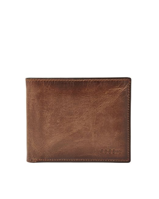 Fossil Men's Derrick Leather RFID-Blocking Bifold Passcase With Removable Card Case Wallet Black Model Ml3771001