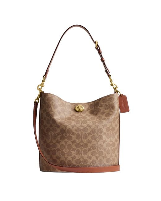 COACH Brown Willow Soft Bucket Bag