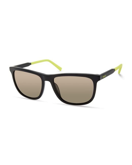 Timberland Black Based Rectangular Shades With 58 Mm Lenses & Recycled for men