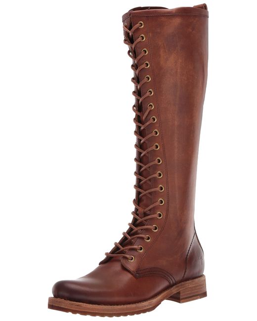 Frye Veronica Combat Tall Boot in Brown | Lyst