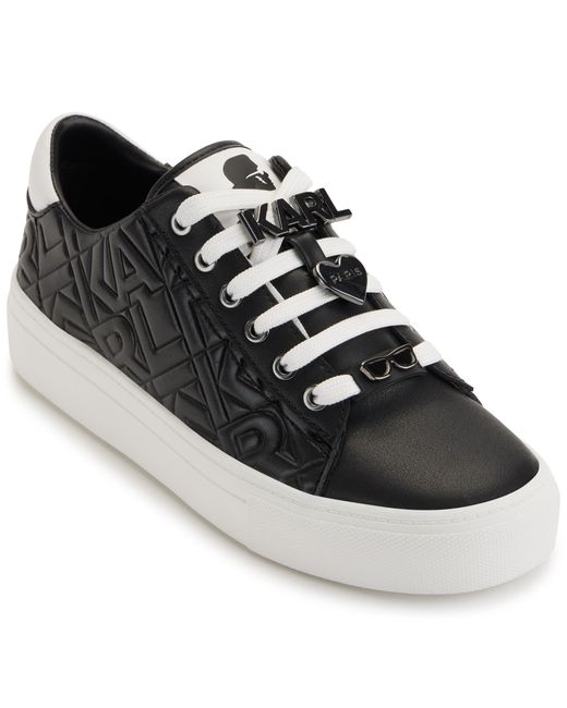 Karl Lagerfeld Black Paris Casual Everyday Cate Karl Box-lace Up Sneaker